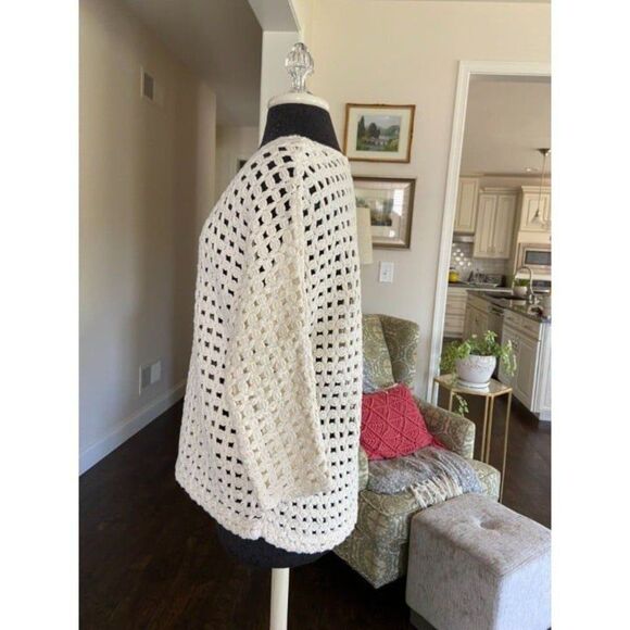 Chico's Cream " See through" Sweater (Size 1) - Picture 4 of 4